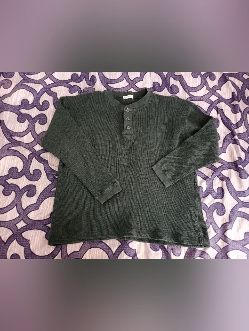 👠Vintage AU COTON Mens Heavy Waffled Top👠